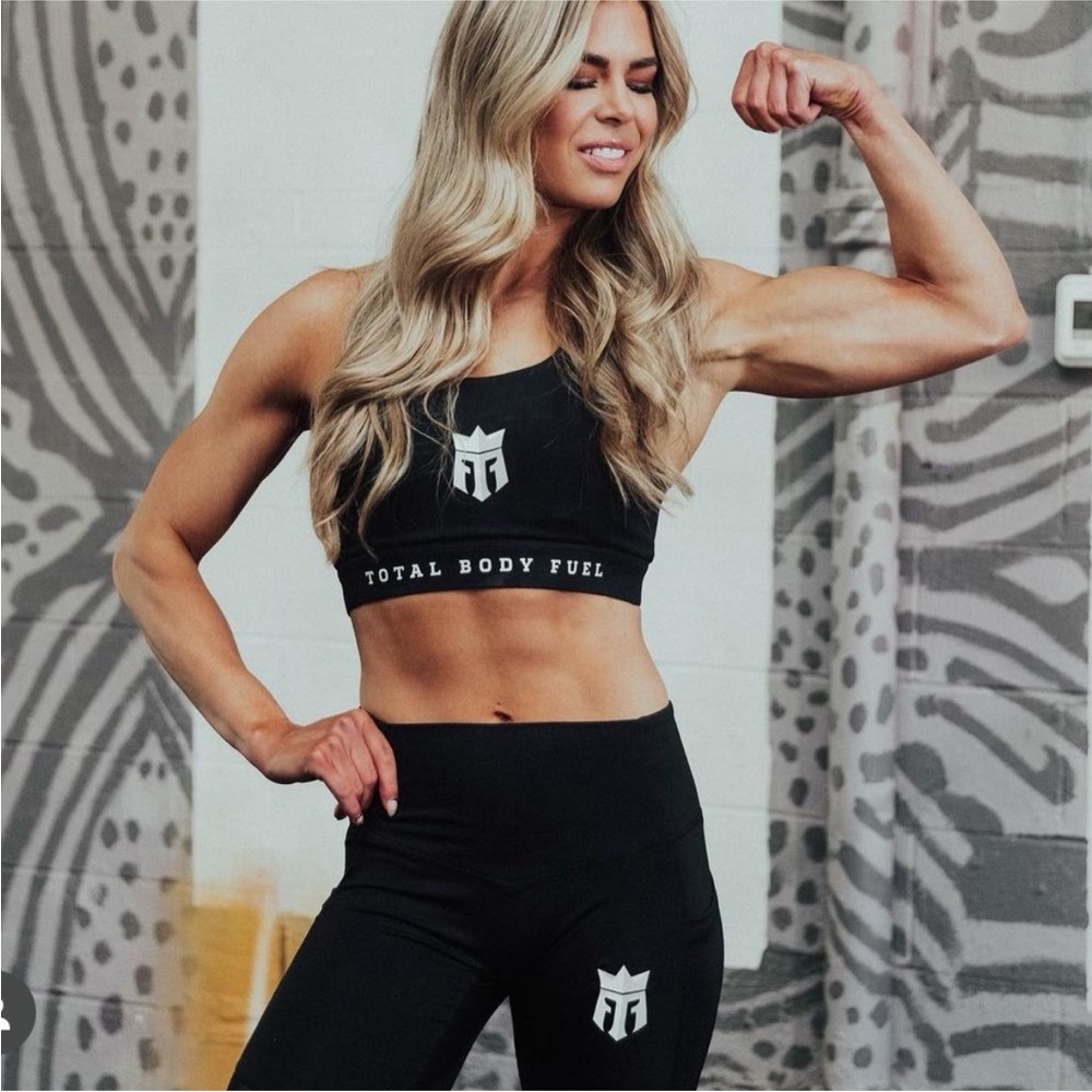 NWT Glyder Black Reign Total Body Fuel Sports Full Force Bra Workout Wear Small